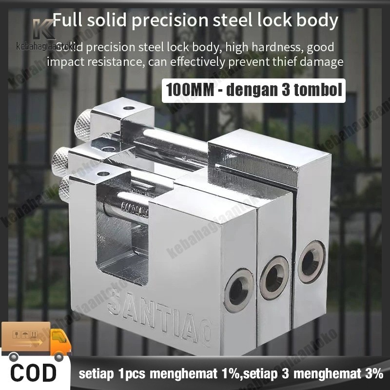 Gembok Panser 100 MM Gembok Gudang Anti Maling / Gembok Anti Rust Anti Maling / Gembok Anti Cut / Ge