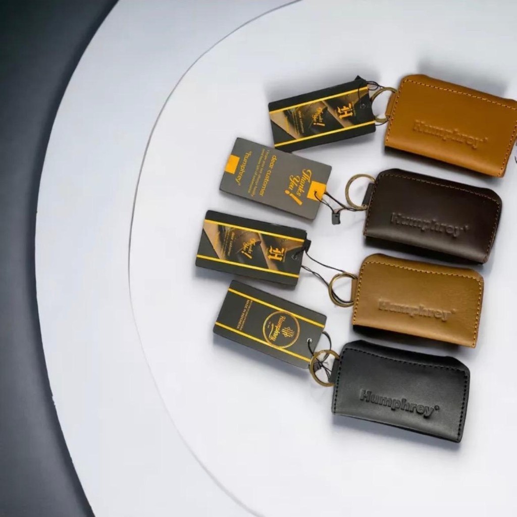 Dompet stnk kulit, gantungan kunci, dompet kulit Humphrey Kulit PU Polos Dompet Kartu Dompet Pendek 