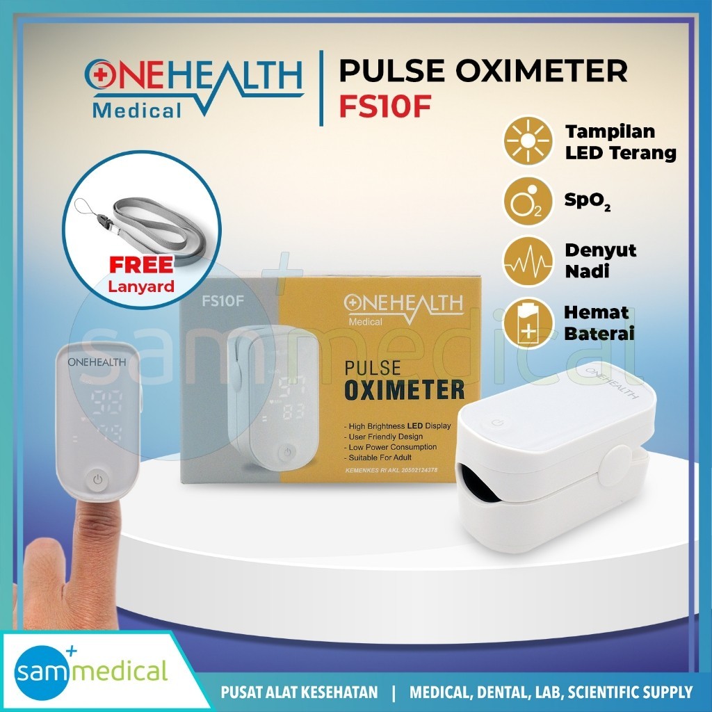 One Health Pulse Oximeter  Digital FS10F Saturasi Oksigen SpO2 Oxymeter Pengukur Finger Tip