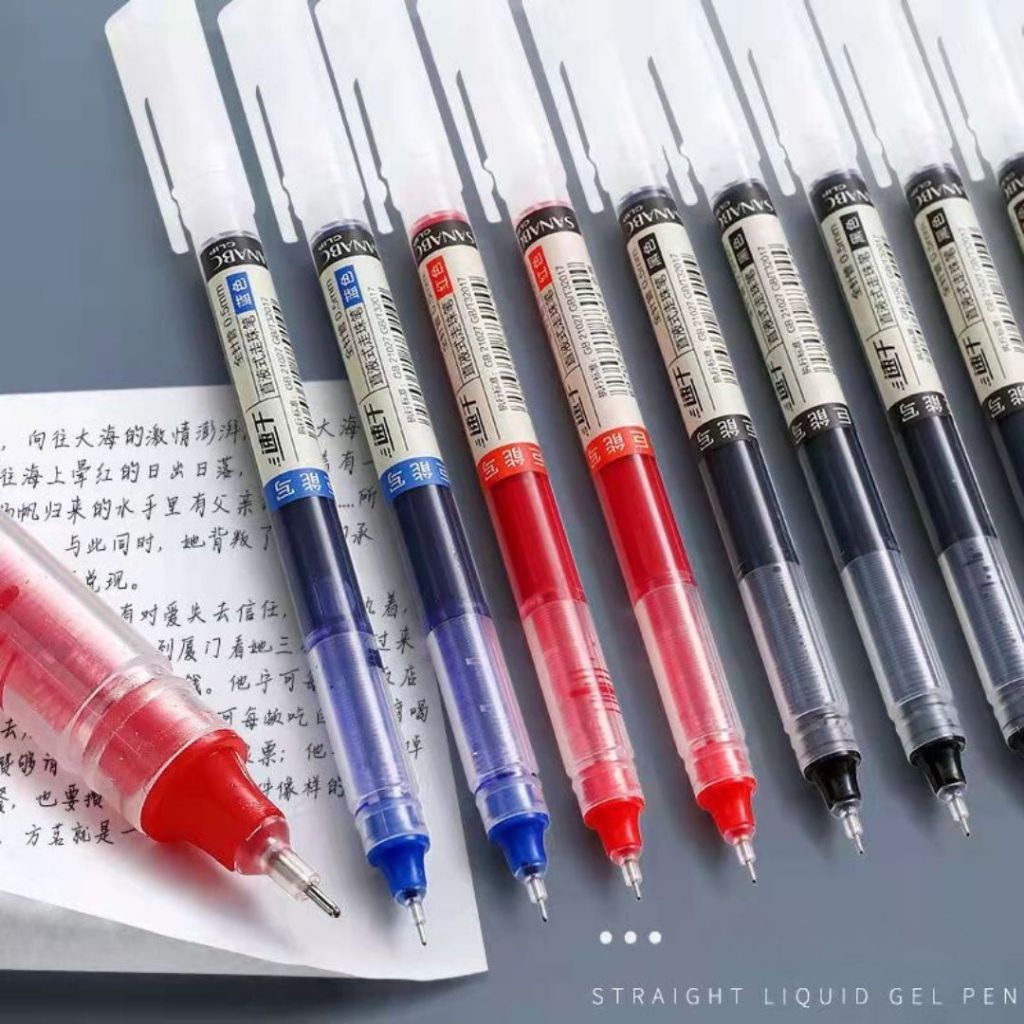 

JB - (1pcs) Pulpen Tulis Tinta Cair 0.5mm Transparan Tabung Jarum Gel Pen STY7050