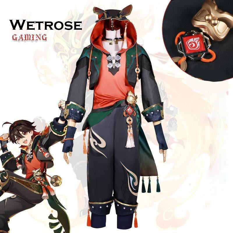 [Wetrose] Genshin Impact Gaming Ga Ming Cos Suit Anime Game Women Man Suit Plain Costume Cosplay Set
