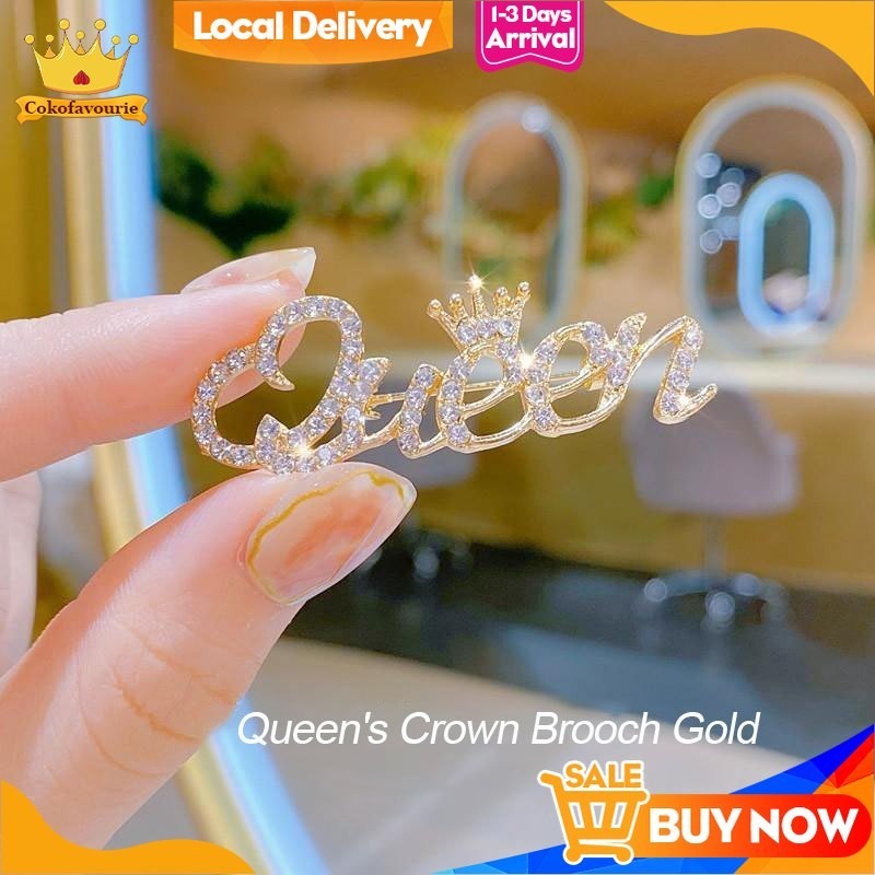 ✨COD Bros Huruf Inggris Mahkota Berlian Desain Bros Cantik Bros Hijab Bros Kecil Wanita Bros Aksesor