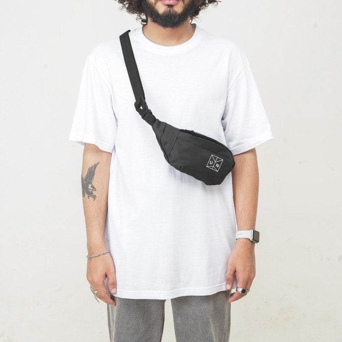 UNKL347 Tas Slingbag Cordura Tas Kecil Motif Black UKKU