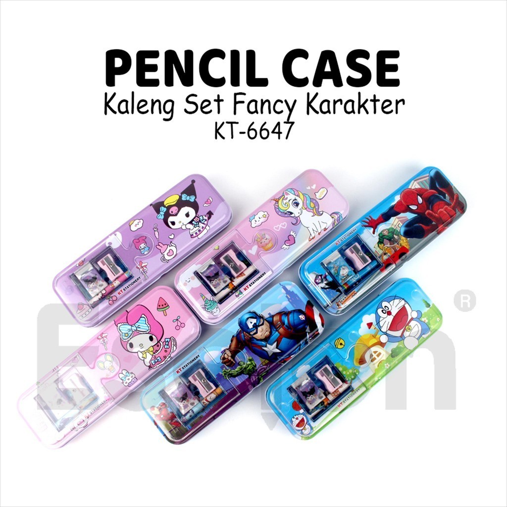 

Kotak Pensil Kaleng Set Fancy KT-6647 / Tempat Pensil Kaleng Set