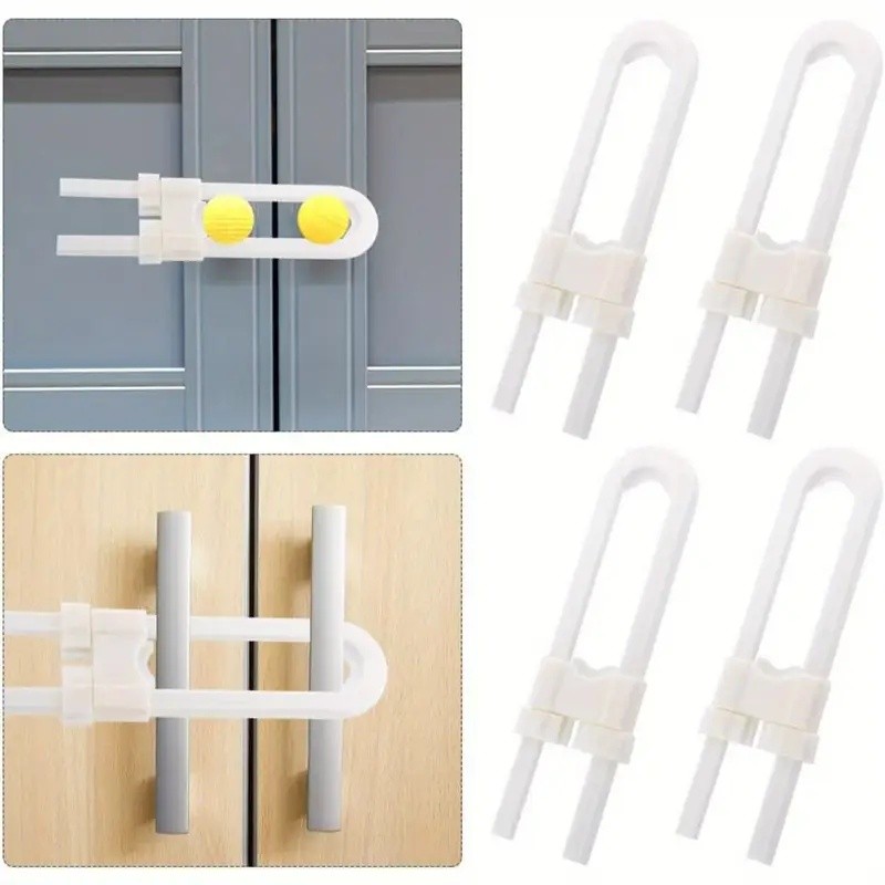 Kunci pengaman anak bentuk U/Kunci pengaman anak plastik/Kunci lemari bentuk U/Gembok plastik untuk 