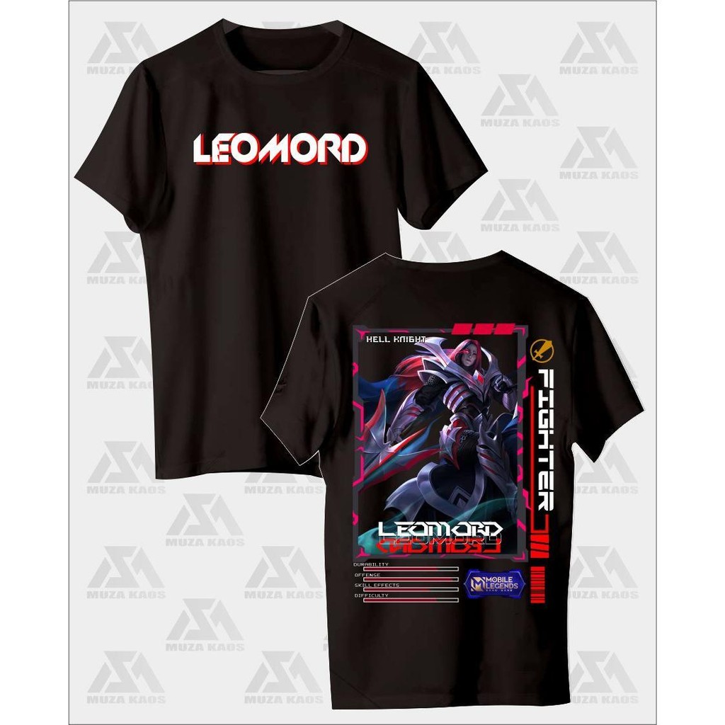 KAOS DISTRO MOBILE LEGEND LEOMORD FIGHTER // JERSEY ANIME// MOBILE LEGEND//T SHIRT HERO LEOMORD// BA