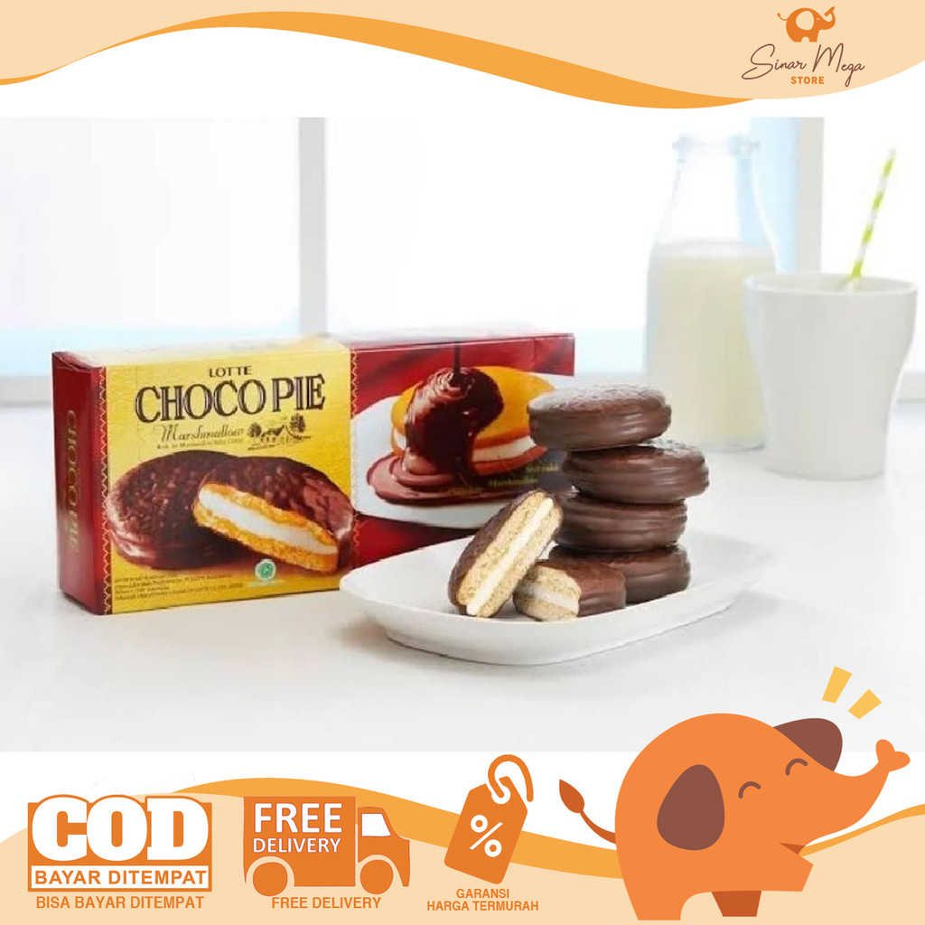 

LOTTE Chocopie Original Masrhmallow DIJUAL PAK ISI 12 Snack Choco Pie