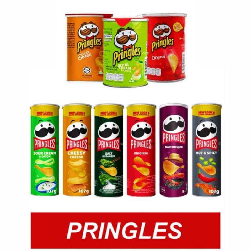 

Pringles ori bbq chesee hot&spicy salt&seaweed onion texas 42gr 107gr