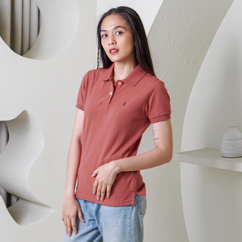 MATSUDA Eve Warna Cranberry Kaos Polo Shirt Wanita Kerah Cewek