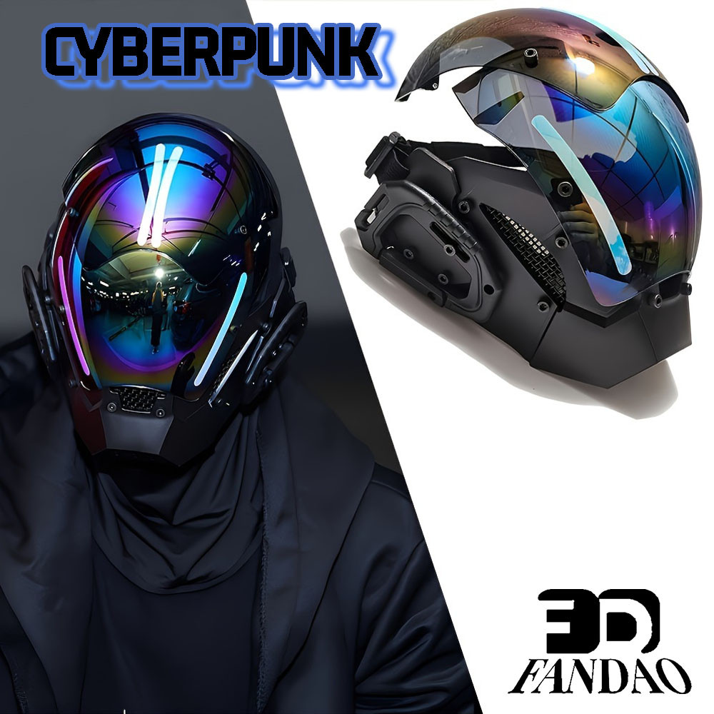 Punk Helmet Mask Gothic Futuristic Techwear Mask Halloween Party Costume Props Accessories for Women
