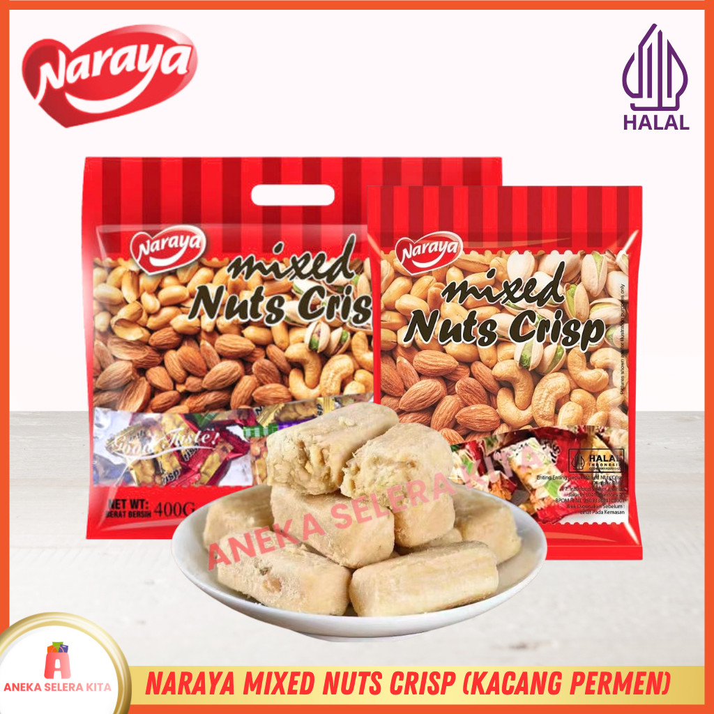 

Naraya Mixed Nuts Crispy Tingting Kacang Permen Halal 400gr