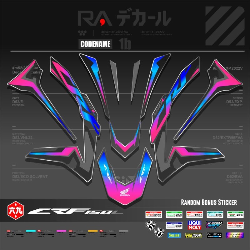 STRIPING TRANSPARAN HONDA CRF 150 L/STICKER HONDA CRF 150L/LIS MOTOR CRF 150 - RON DESIGN