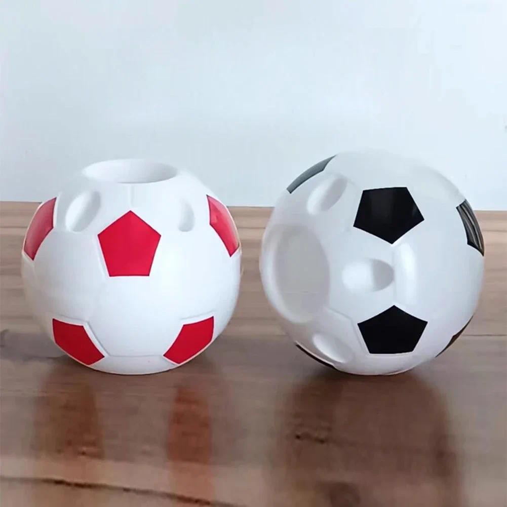 1pc Plastic Pen Holder Multi-functional Pen Holder Cartoon Football Pen Holder Office Football Pen H