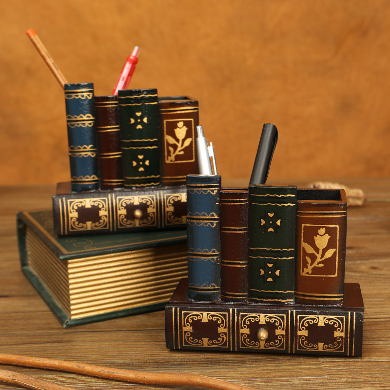 

Retro Personalized Pen Holder European Creative Storage Box Office Desktop Decoration Ornaments Crafts Gifts for Children