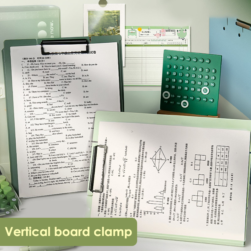 

High Quality Dual-use Verhical Plale Clamp Multifunction A4 File Folder Test Paper Storage Organizer School Office Supply