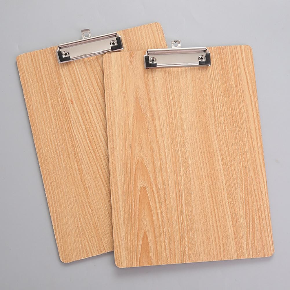 

A4 Clipboard Wooden Clip Board Office School Stationery with Hanging Hole Durable Portable Useful Metal Clip For Documents Firm