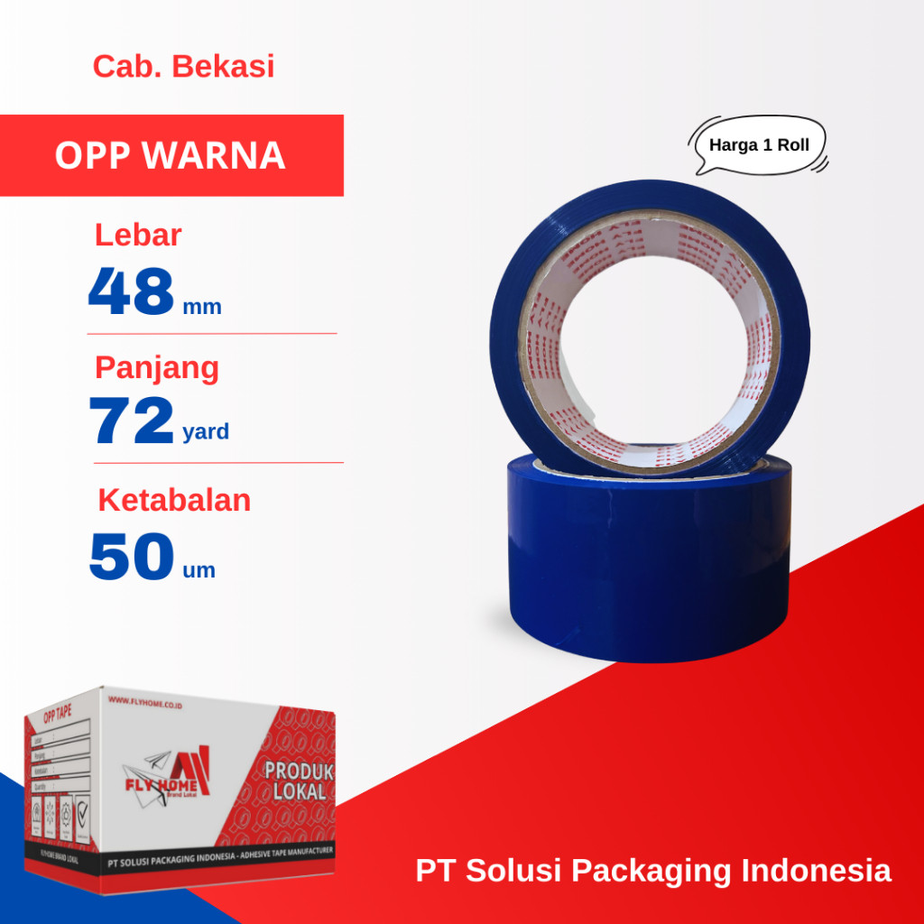

FLYHOME 1Roll Lakban Warna Biru 48x72Y 2Inchi 72 Yard