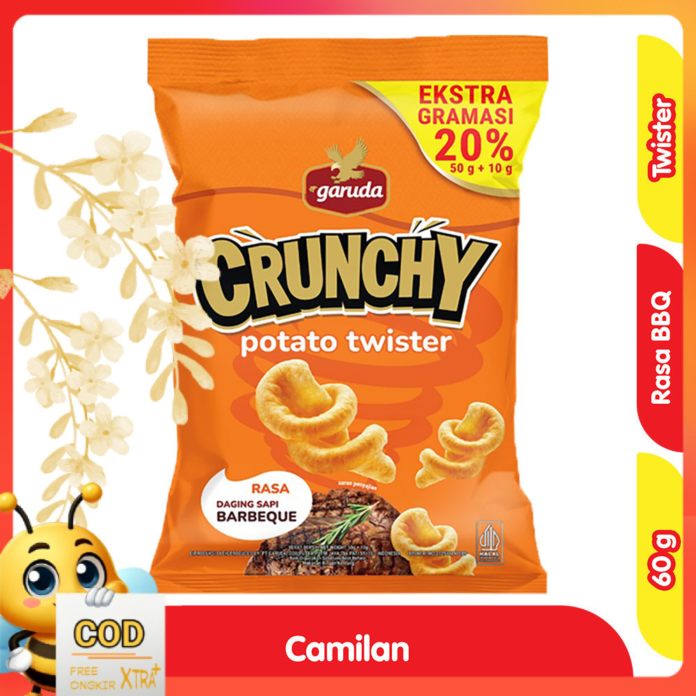

Garuda Crunchy Keripik Kentang Twister Rasa Barbekiu 60 g