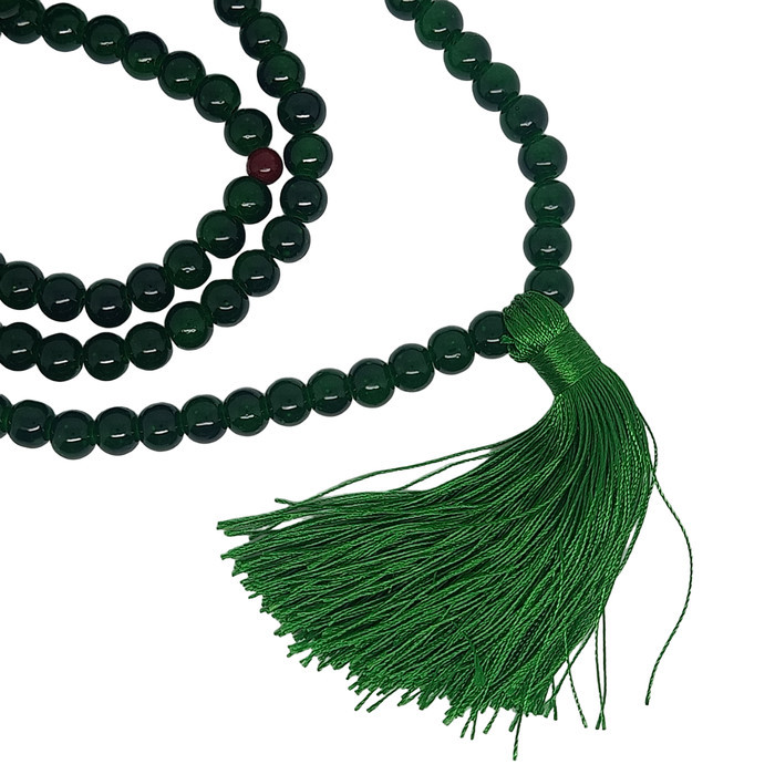 Tasbih 99 Butir Batu Giok Asli Cina 8mm Hijau Tua - VeE Kalung Muslim