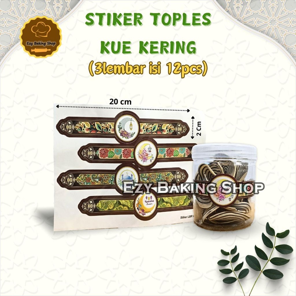 

[4pcs] Stiker Toples Kue Kering Idul Fitri Lebaran
