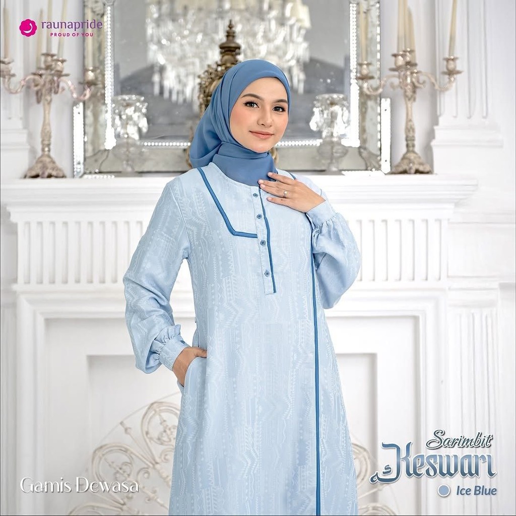 RB Sarimbit Keluarga Raunapride /KESWARI - ICE BLUE / Fashion Muslim Lebaran 2025