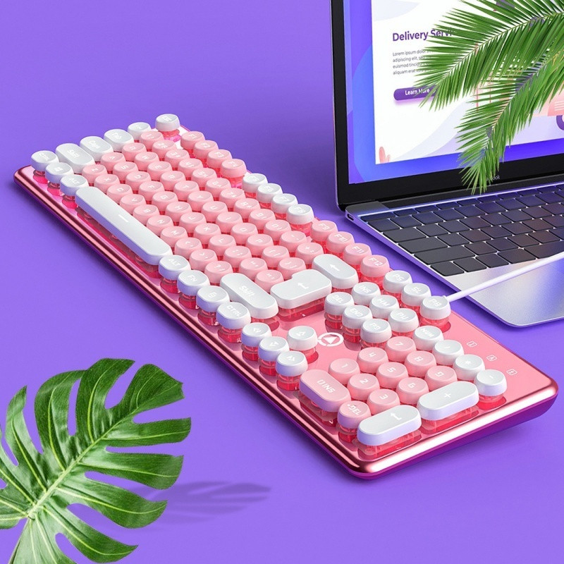 

Esports Mechanical Touch Pubg Gaming Luminous Keyboard Wired Punk Color Blocked Computer Accessories Gaming Cute High Appearance