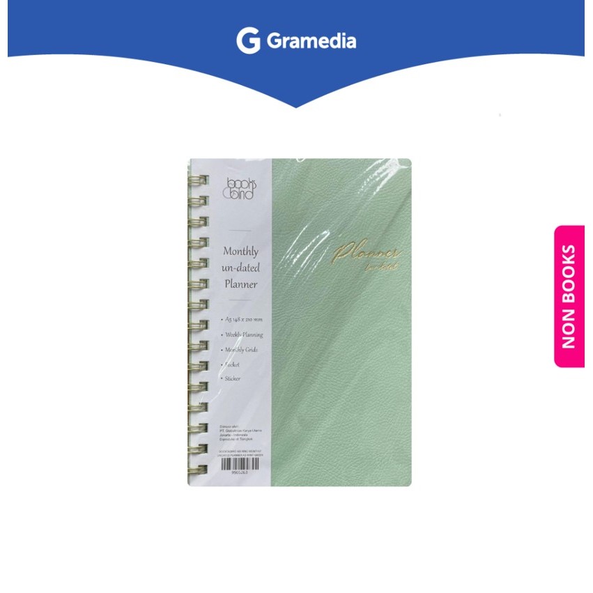 

Books&Bind Nb Ring Monthly Undated Planner A5 Mint Green