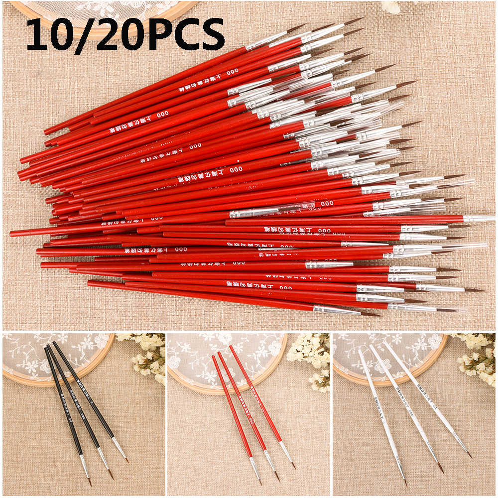 

10/20pcs Art Supplies Nylon Hand Painted Drawing Hook Line Pen Paint Painting Brush