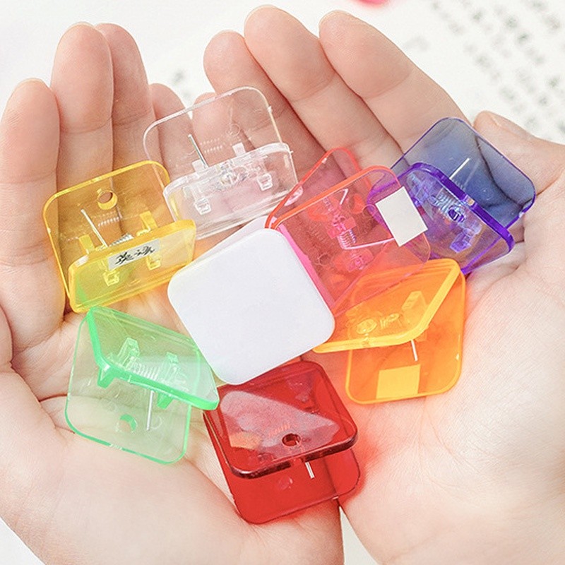 

Klip Penjepit Kertas Bentuk Kotak Transparan Warna Permen