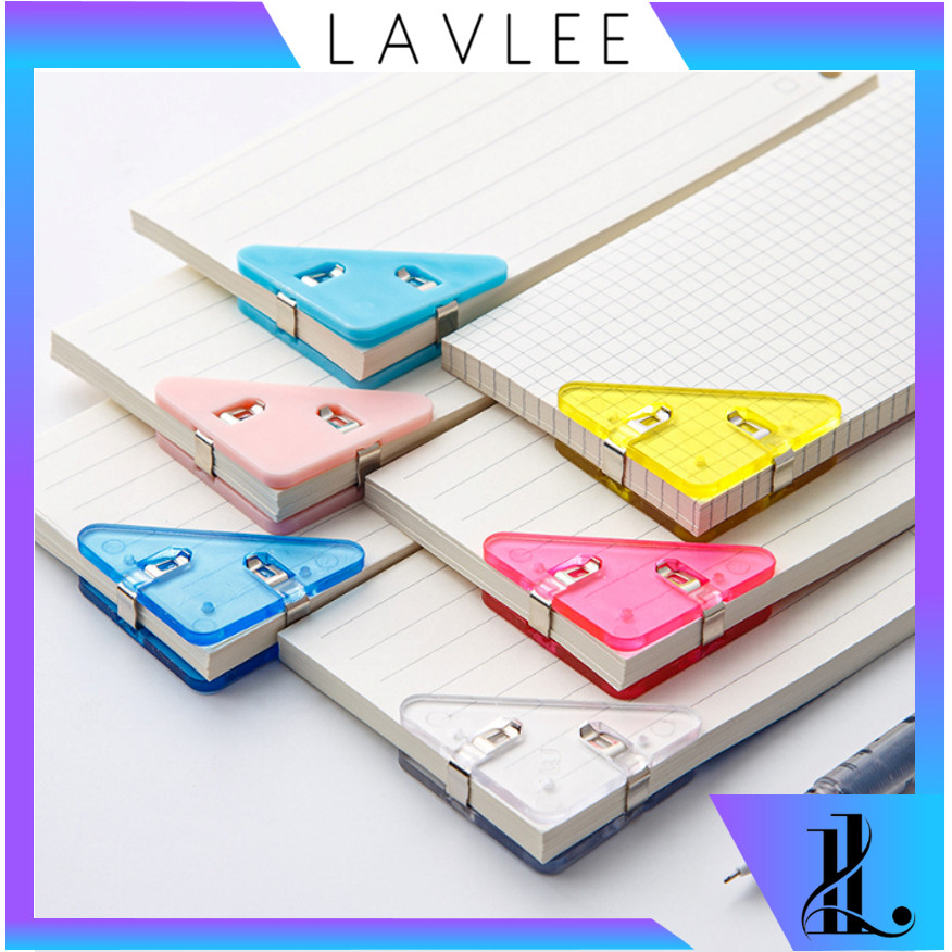 

Lavlee - S6063 Klip Penjepit Buku / Klip Sudut Kertas Akrilik / Paper Clip Segitiga Warna-Warni / Penjepit Kertas Binder Plastik