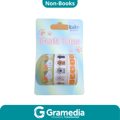 

[Gramedia Cijantung] Kako Washi Tape Meow Cat Set 3 JD0317B