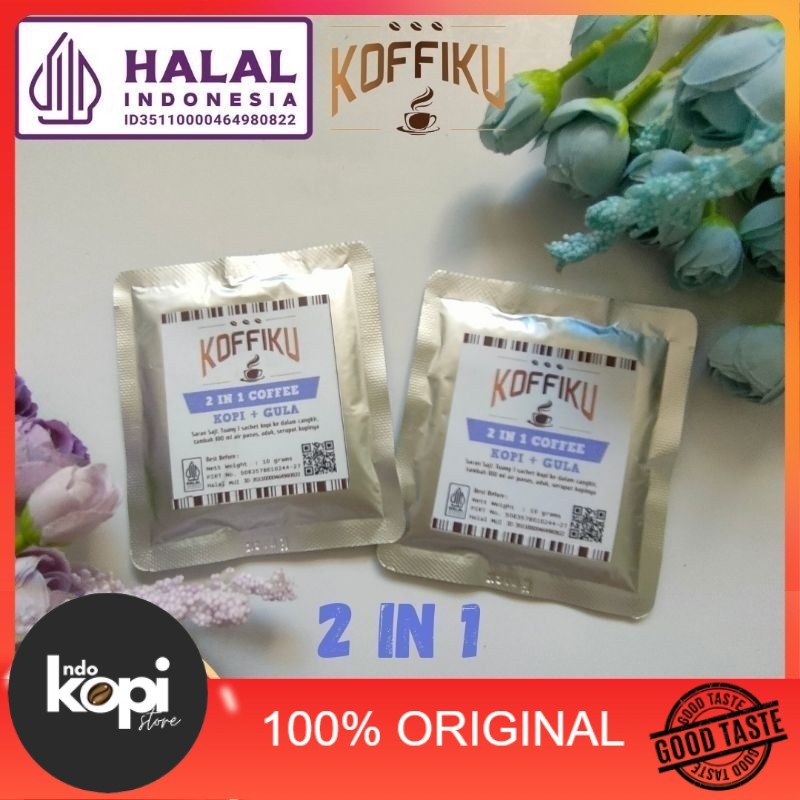 

KOFFIKU Kopi Hitam Instan 2in1 [Kopi+Gula] Robusta Tanpa Ampas Black Instant Black 2in1 Coffee Indokopistore