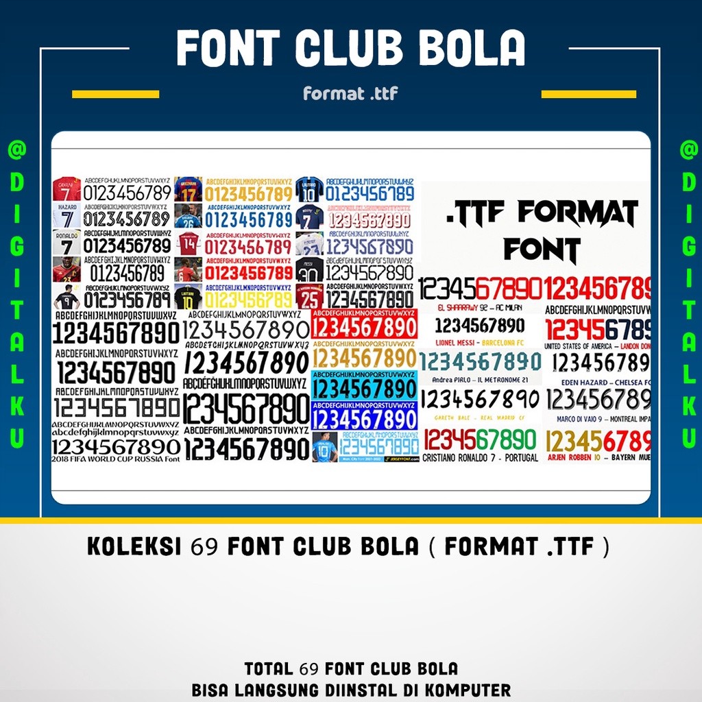 Koleksi 69 FONT CLUB  BOLA ( format .ttf )