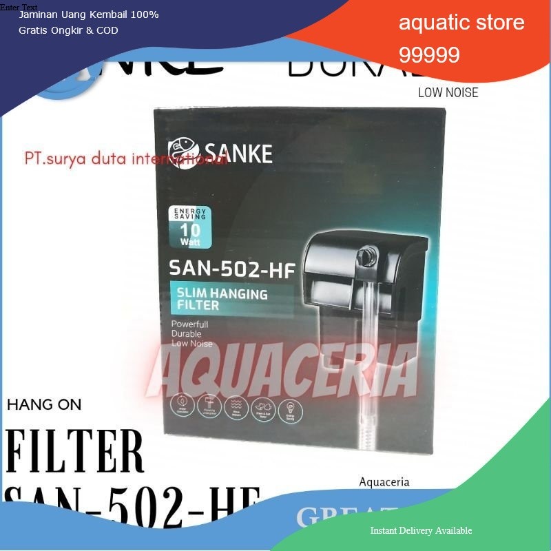 Filter Gantung Aquarium 40 cm to 60 Cm SANKE SAN 502 HF Hang on Filter