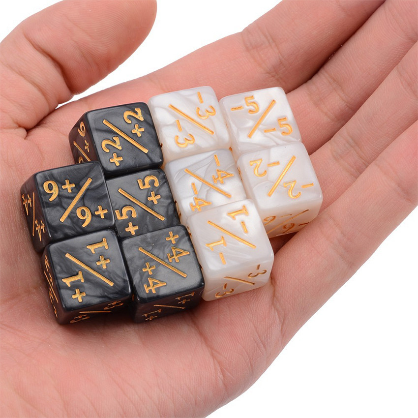 10Pcs Dadu Dice 16mm Plus Minus Energy - Dadu Presisi Tinggi Bahan Resin Tahan Lama