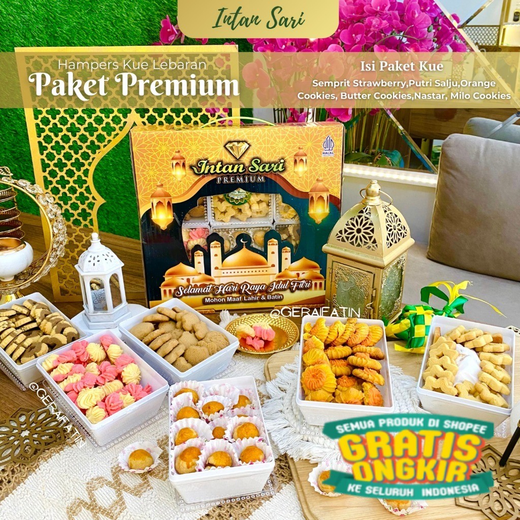 

KUE LEBARAN INTAN SARI PAKET KUE PREMIUM KUE KERING 6 TOPLES / PAKET KUE KERING 2025/ New kado