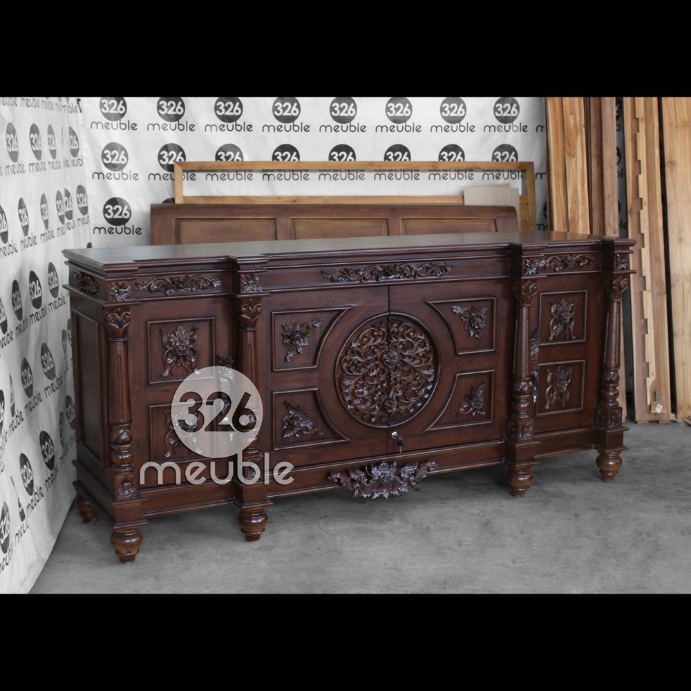 Bufet Manohara, Bufet Tv Ukiran Jati, Meja Tv Ukiran Kayu Jati