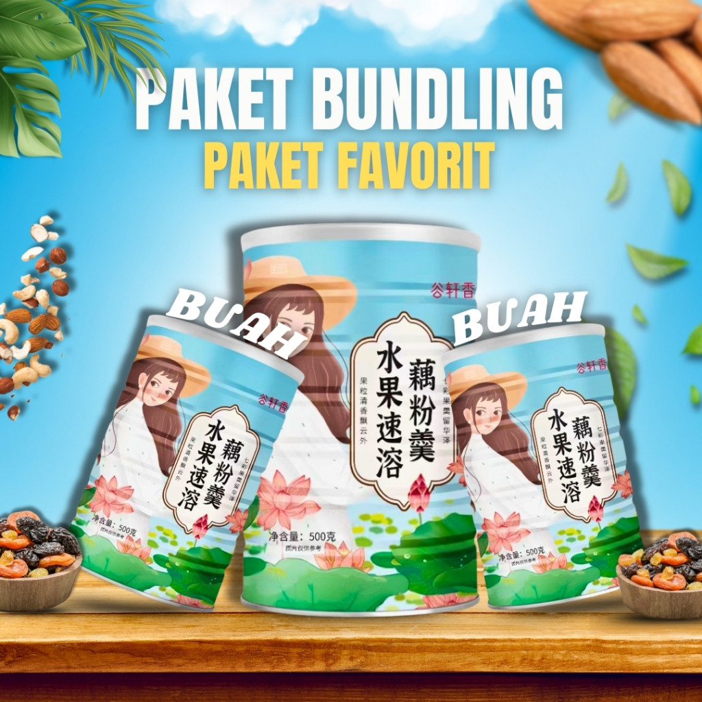 

Bundling Favorite 3 Kaleng Fruits/Buah OUFEN Lotus Root Powder - Instant Soup Bubuk Akar Teratai Lezat Menyehatkan & Bergizi HALAL BPOM