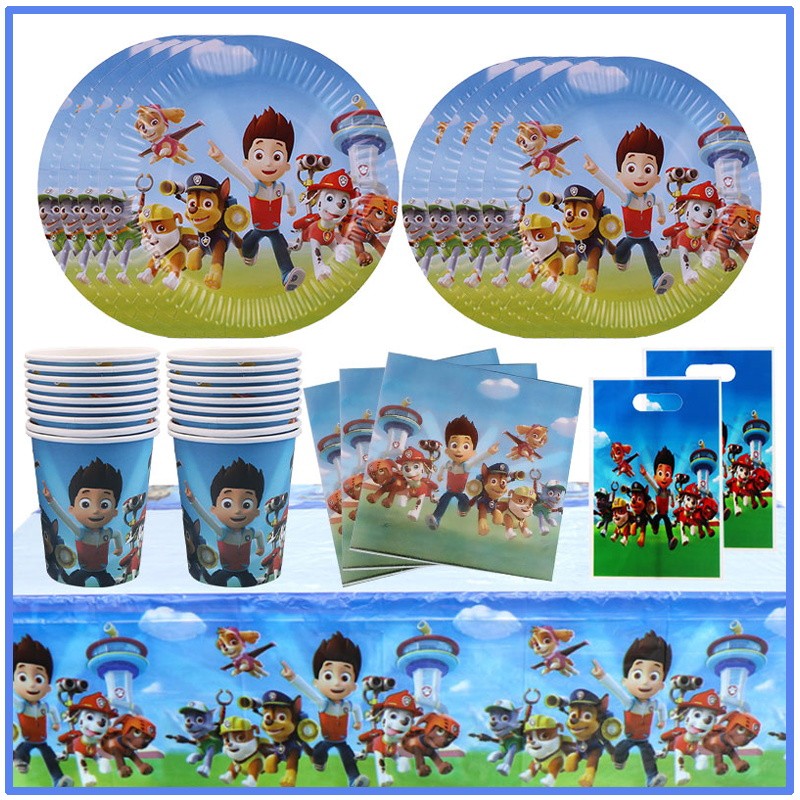Paw Patrol Birthday Party Decorations Kits New PAW Patrol Paper Plates Napkins Cups Balloons Happy B