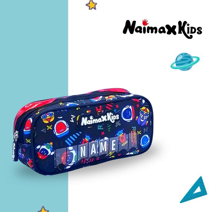 

[PROMO]New Pencil Case Custom Nama | Naimax kids Pencil Case Medium Anak Laki-Laki Alat Pensil Tulis Stationery - Robotic