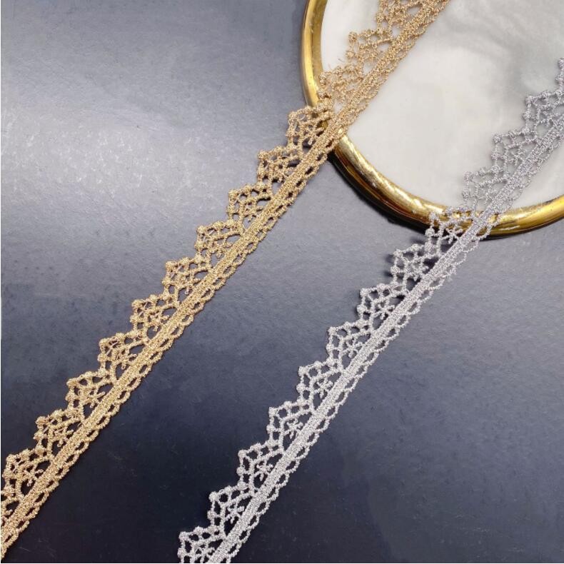 

3 Yards Gold Silver Lace Trim Ribbon High Quality Lace Fabric Sewing Braided Lace Wedding Craft DIY Clothes Accessories Decor