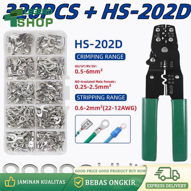 (Skun Kabel 320 PCS+Tang)Terminal Kabel Wire Crimp Conector kit with plier tang/320PCS Skun Kabel Ku