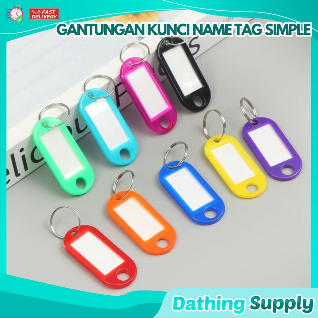 

Gantungan Kunci Name Tag Simple / Tag Gantungan Kunci Label Nama / Keychain Ring Name Tag / Gantungan Kunci Plastik Label Nama