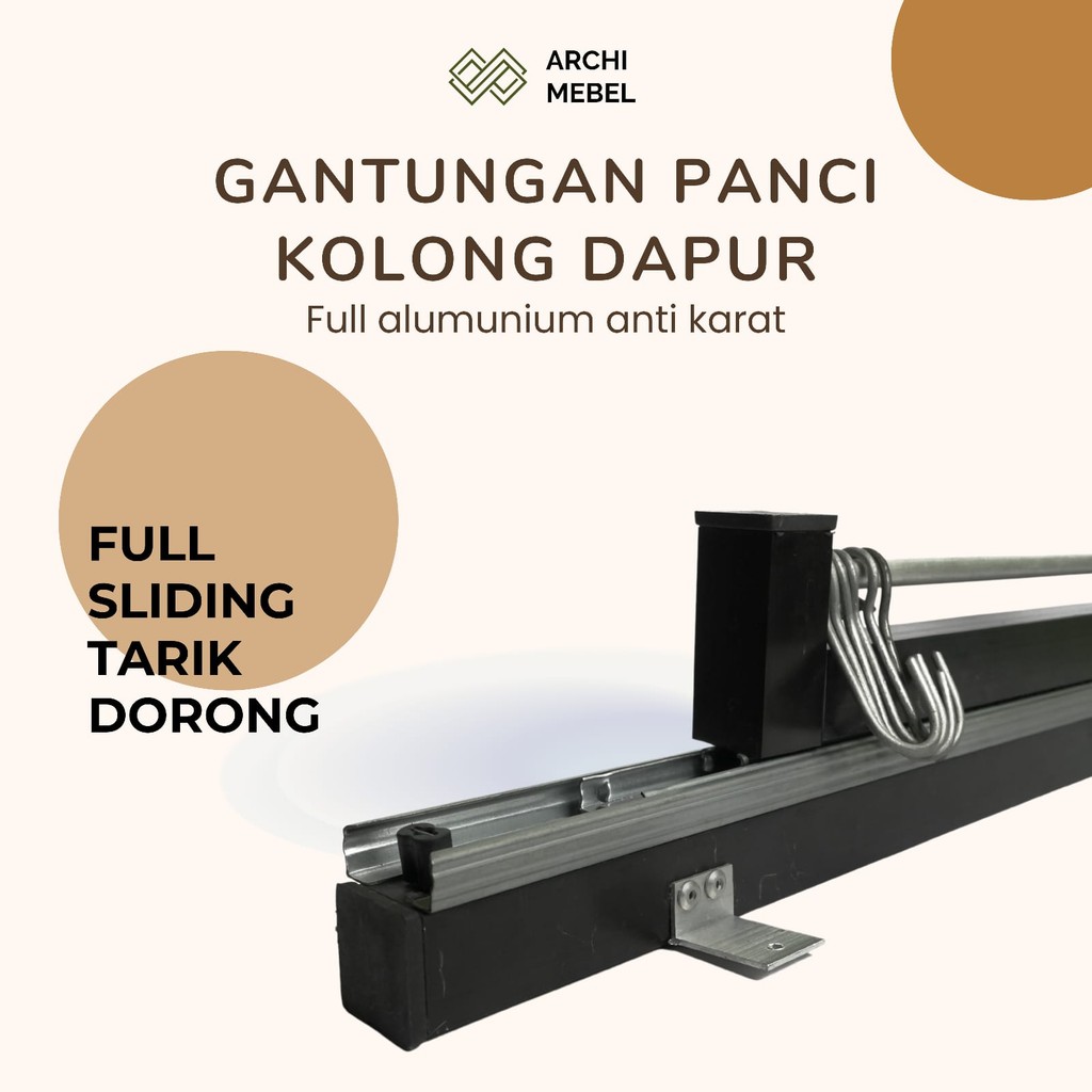 Rel Laci Gantungan Panci Teflon Dapur Kitchen Set Minimalis Pen Hanger