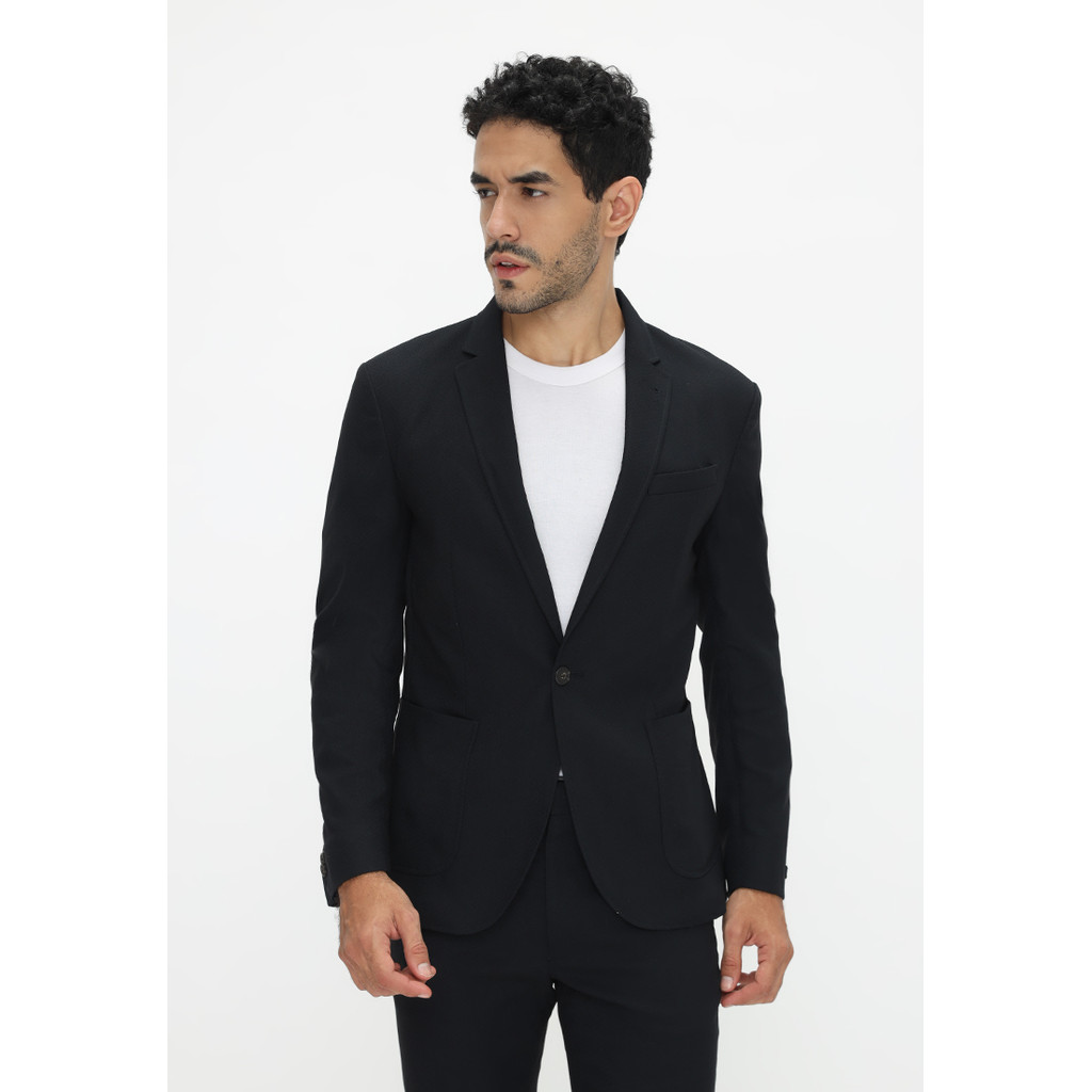 Jobb Richmond-T1 Blazer Pria Slim Fit Hitam