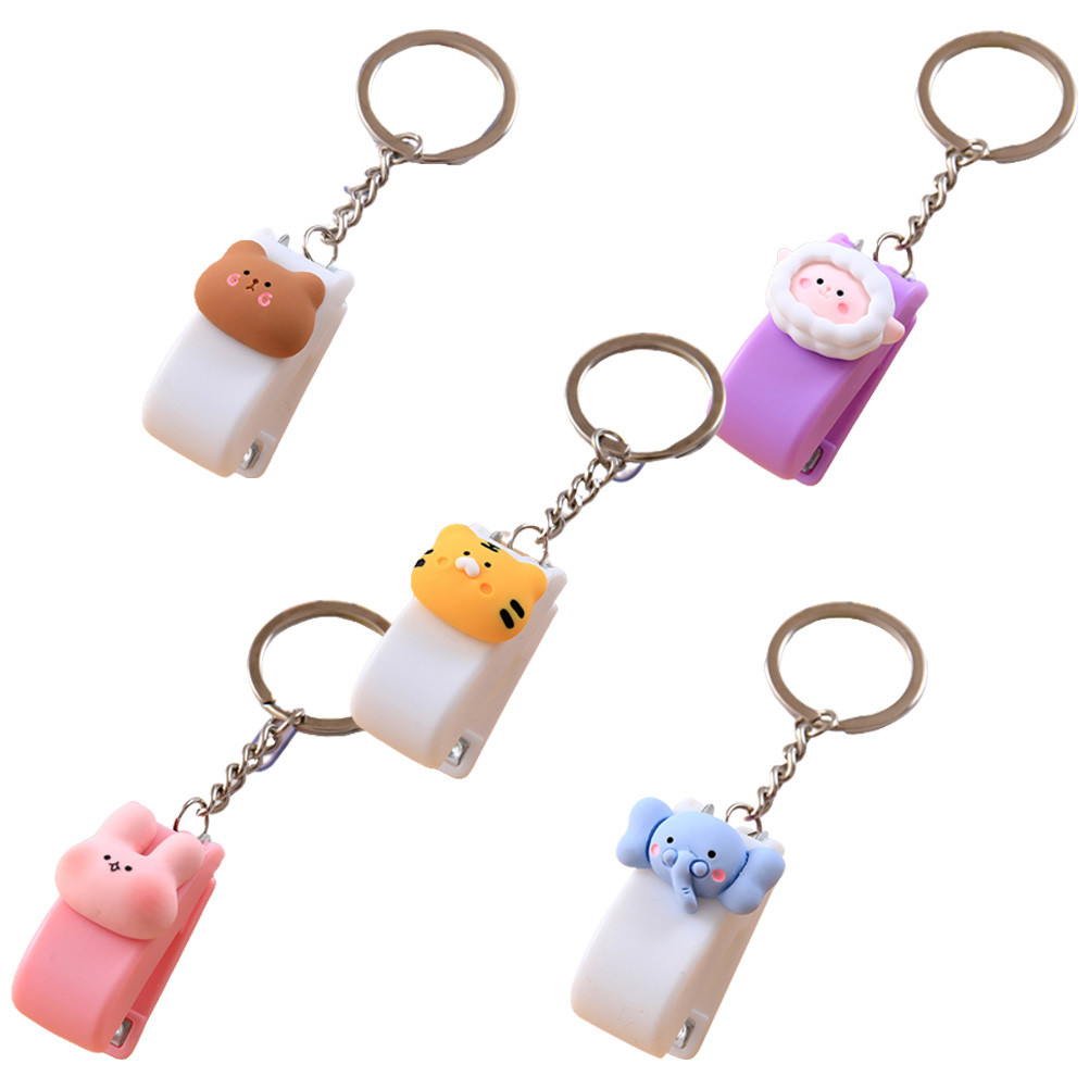 

Animal Keychain Small Stapler Office Supplies Staples Ring Colorful Abs Home Student