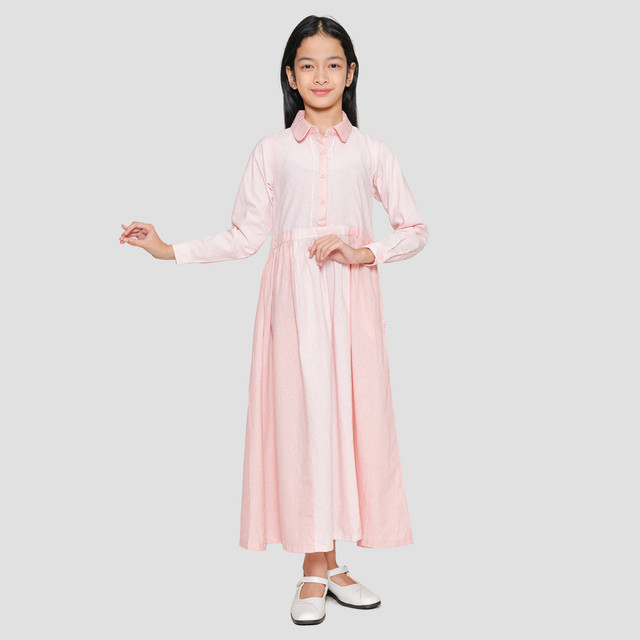 Cardinal Kids Girl Flower Button Detail Gamis Anak Perempuan 118777906