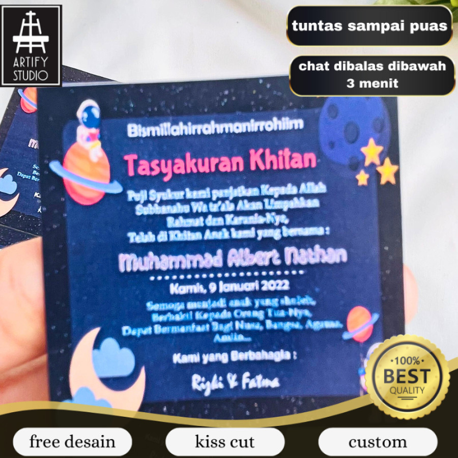 

Artify 12-15 Cetak stiker syukuran khitan kotak tasyakuran walimatul khitanan custom unik
