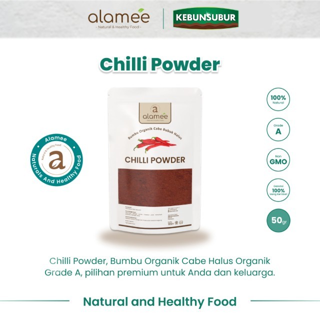 

ALAMEE Cabe Bubuk Halus Bumbu Dapur Organik Chilli Powder Chili Cabai Seasoning 50 Gram kebunsubur Kebunsubur