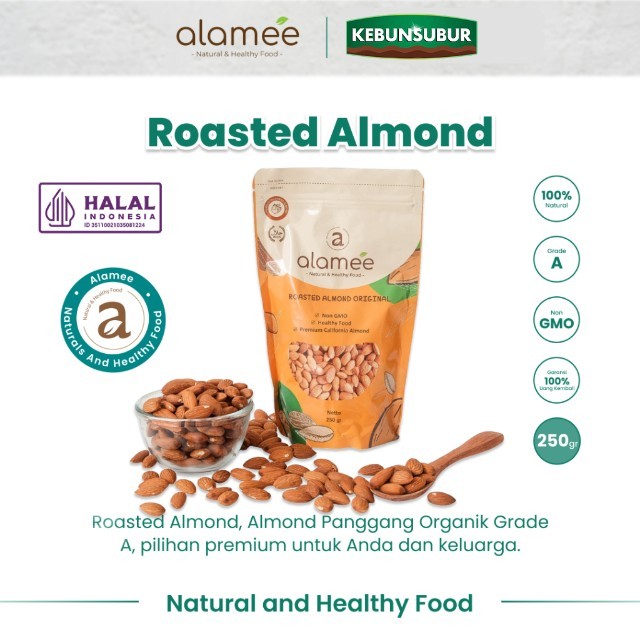 

ALAMEE Natural Roasted Almond Kacang Almon Panggang Grade A Organik 250 Gram kebunsubur Kebunsubur kebunsubur kebunsubur kebunsubur